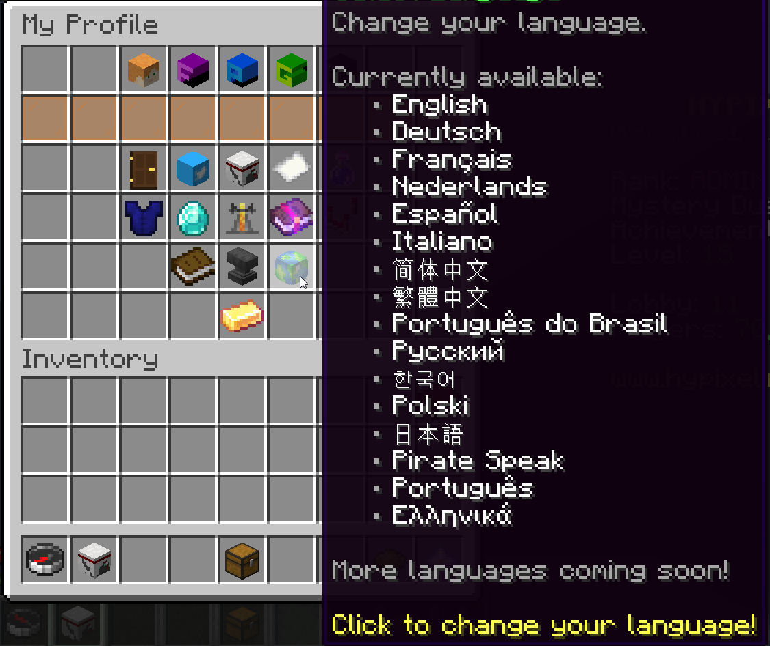 Changing Your Language Hypixel Support